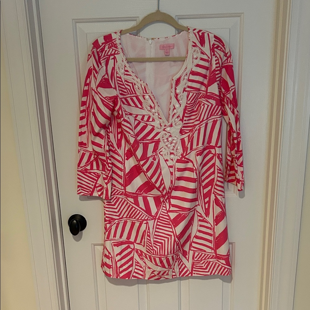 Lilly Pulitzer Pink and White Patterned Dress